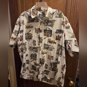 Mens Vintage Woolrich Fishing Button Down- Size XL